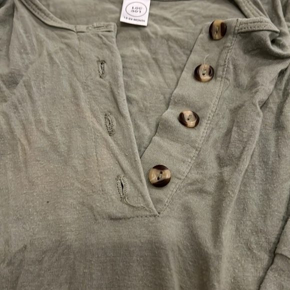 Lou Lou and Company 12-24 month top and bottom set olive green color. - Picture 3 of 5